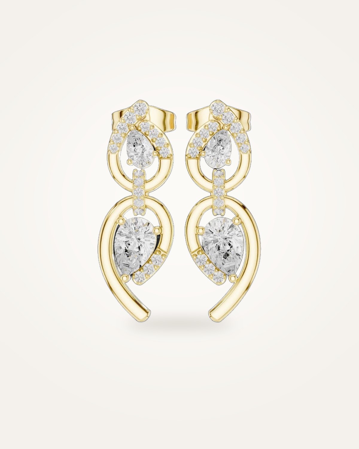 Pear-cut diamond drop earrings