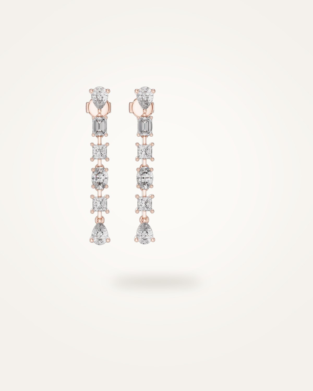 Long drop diamond earrings