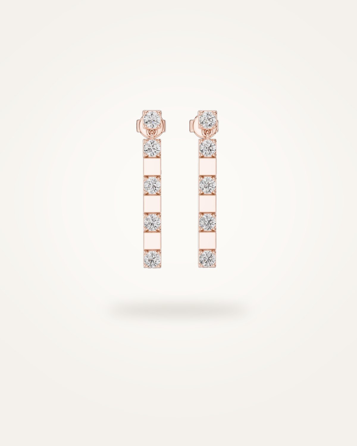 Linear diamond drop earrings