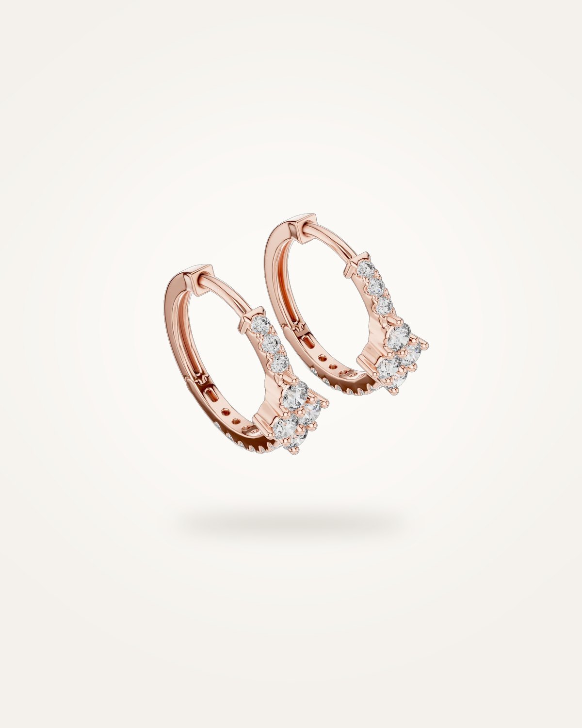 Diamond cluster huggie earrings