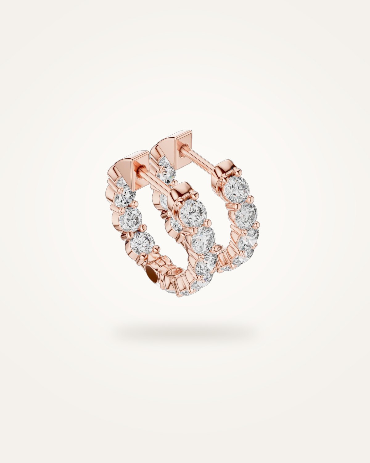 Inside-out diamond hoop earrings