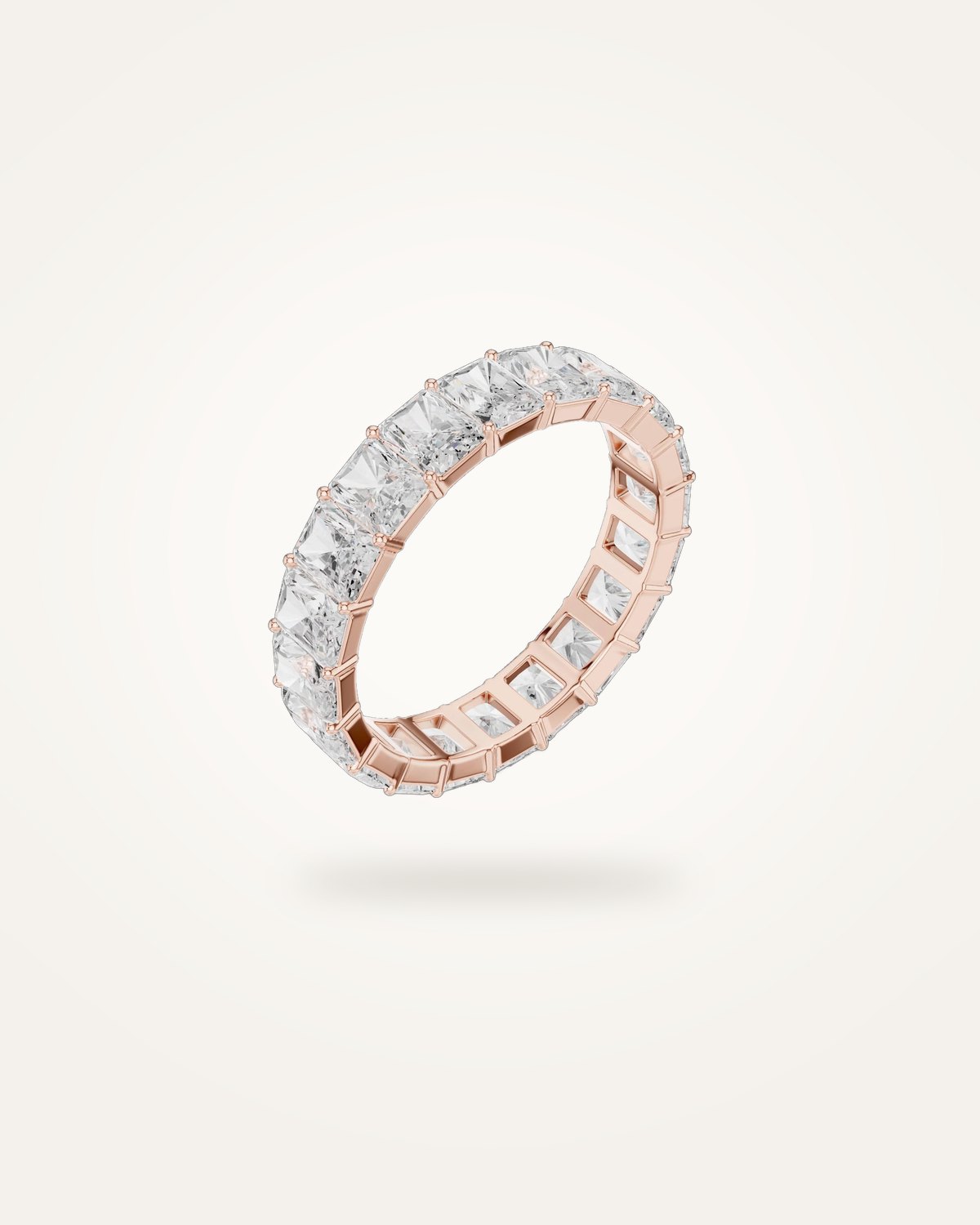 Men's radiant-cut eternity band