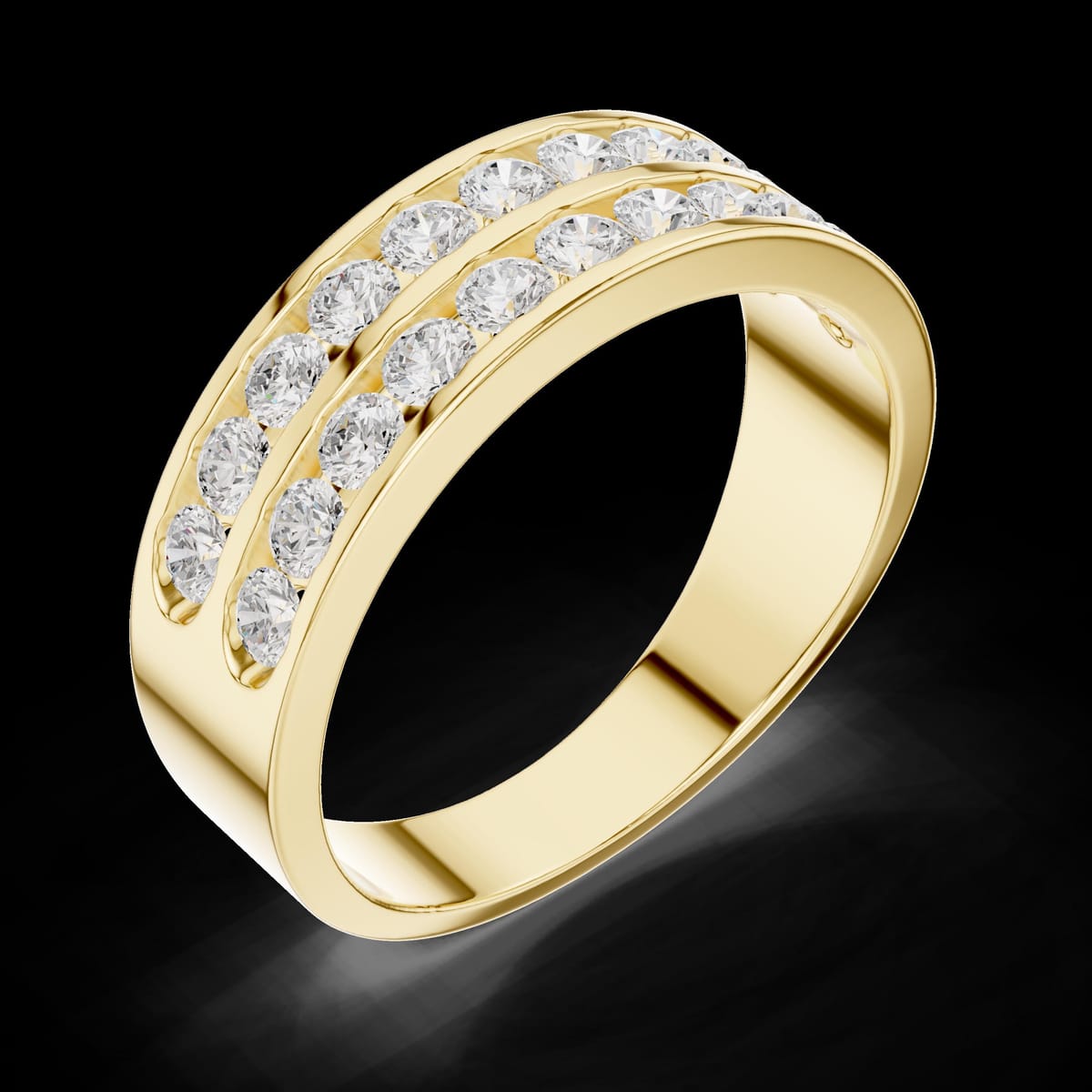 Men's architectural round diamond band
