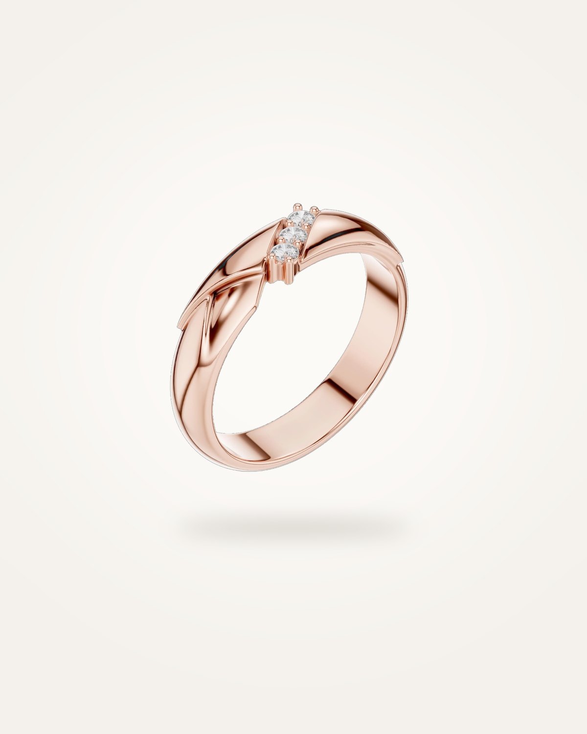 Men's diagonal bridge diamond ring