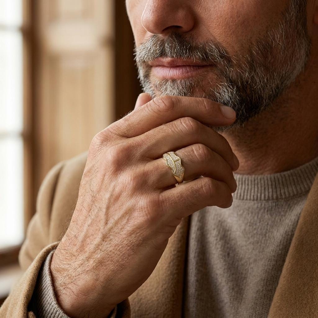Men's sculptural diamond ring