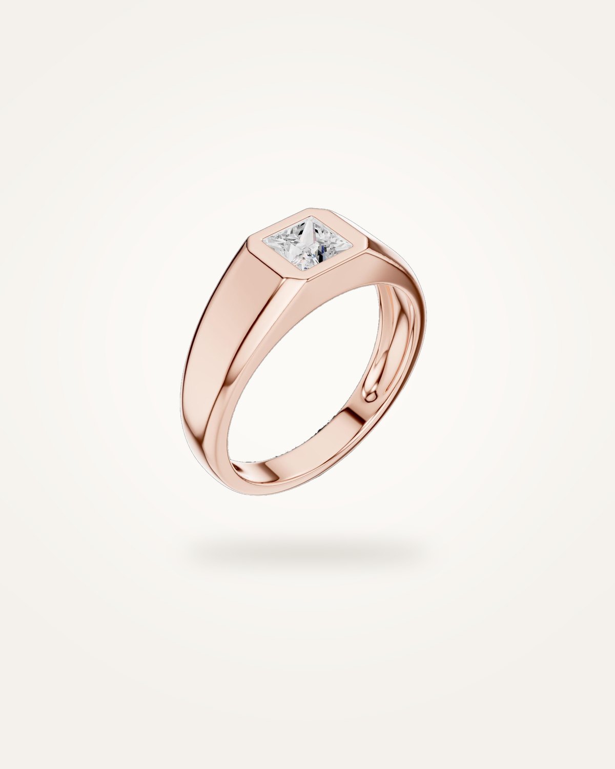 Men's princess-cut diamond ring