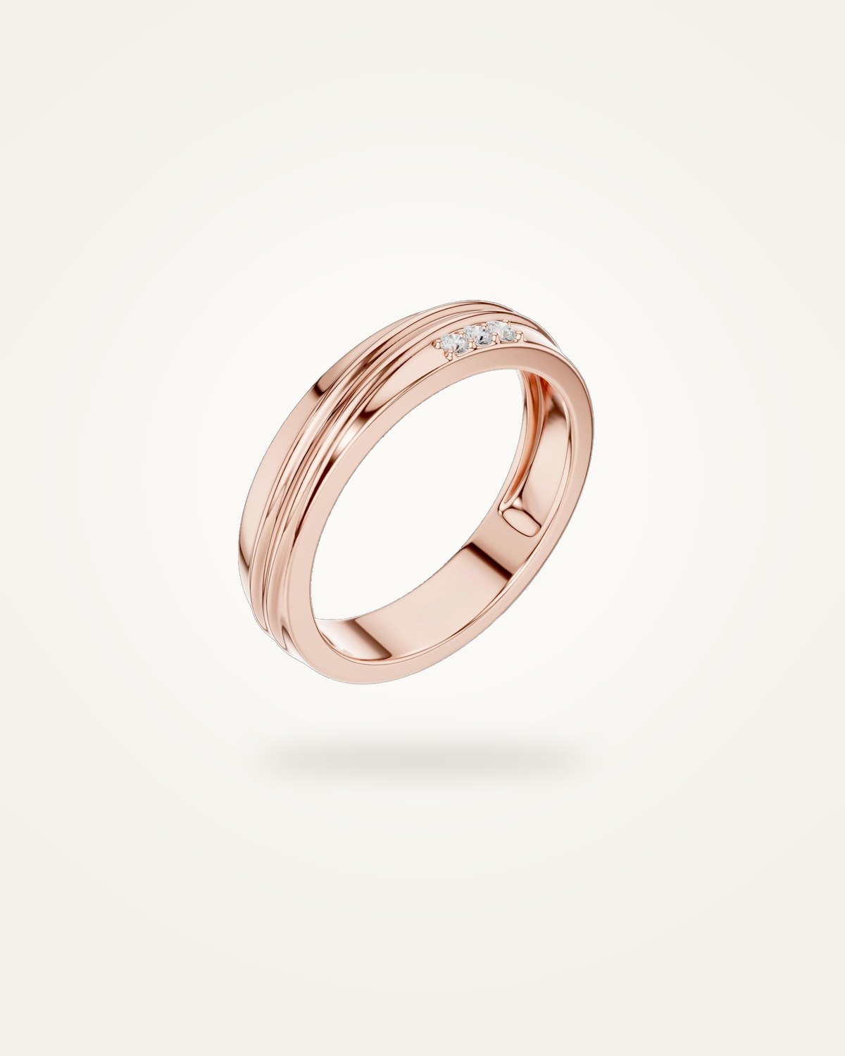 Men's three-stone diamond ring