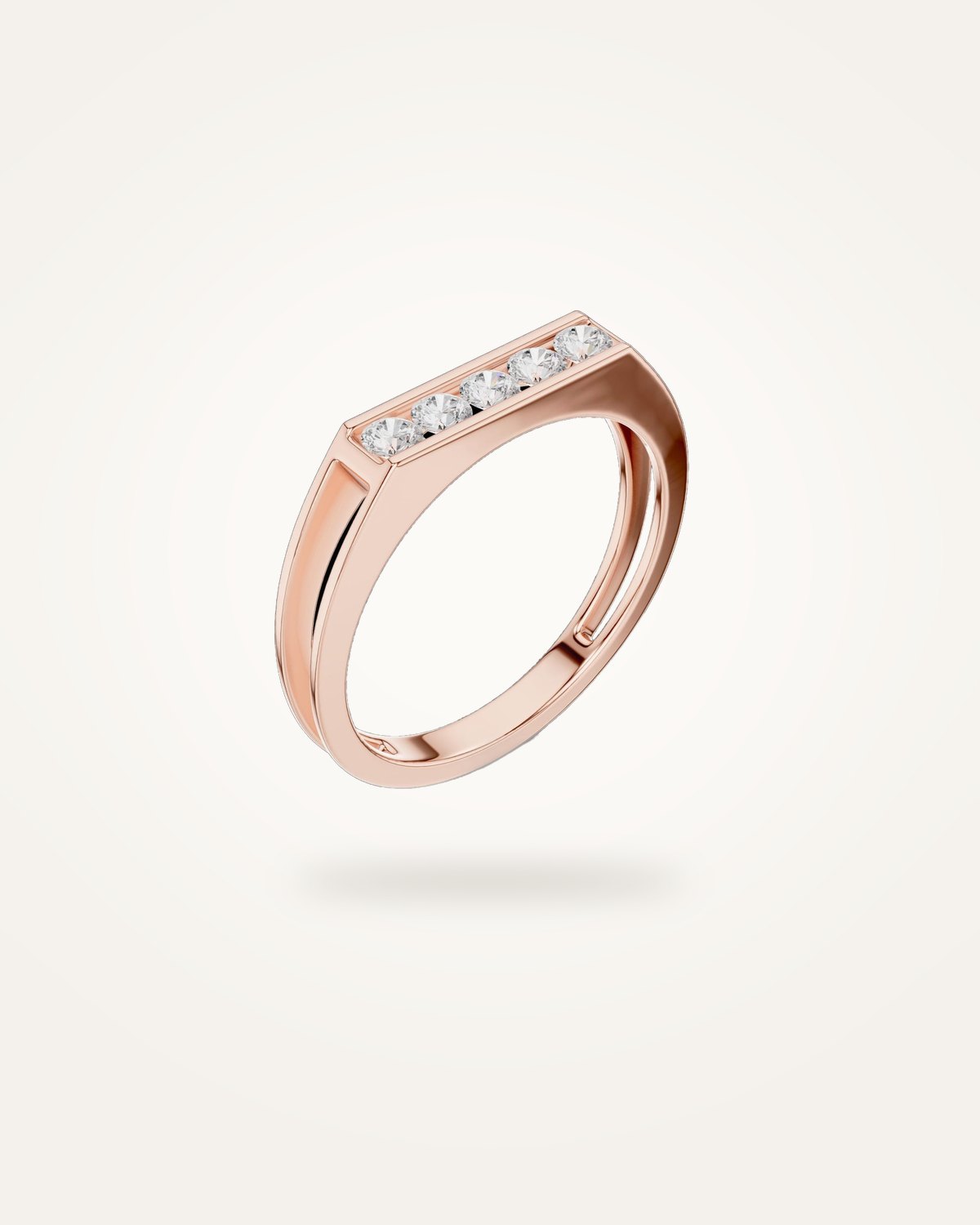 Men's open shank diamond ring