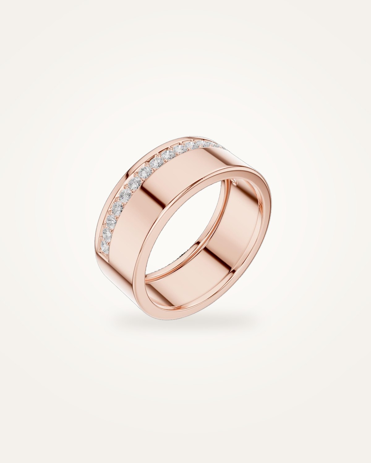 Men's offset diamond pavé band