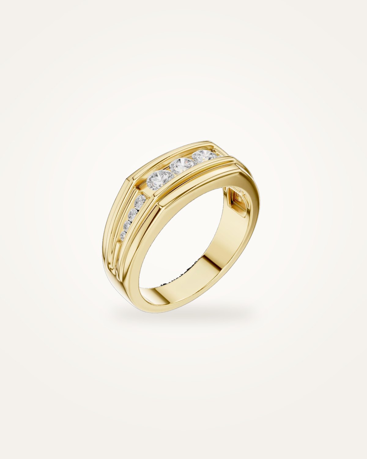 Men's round diamond ring