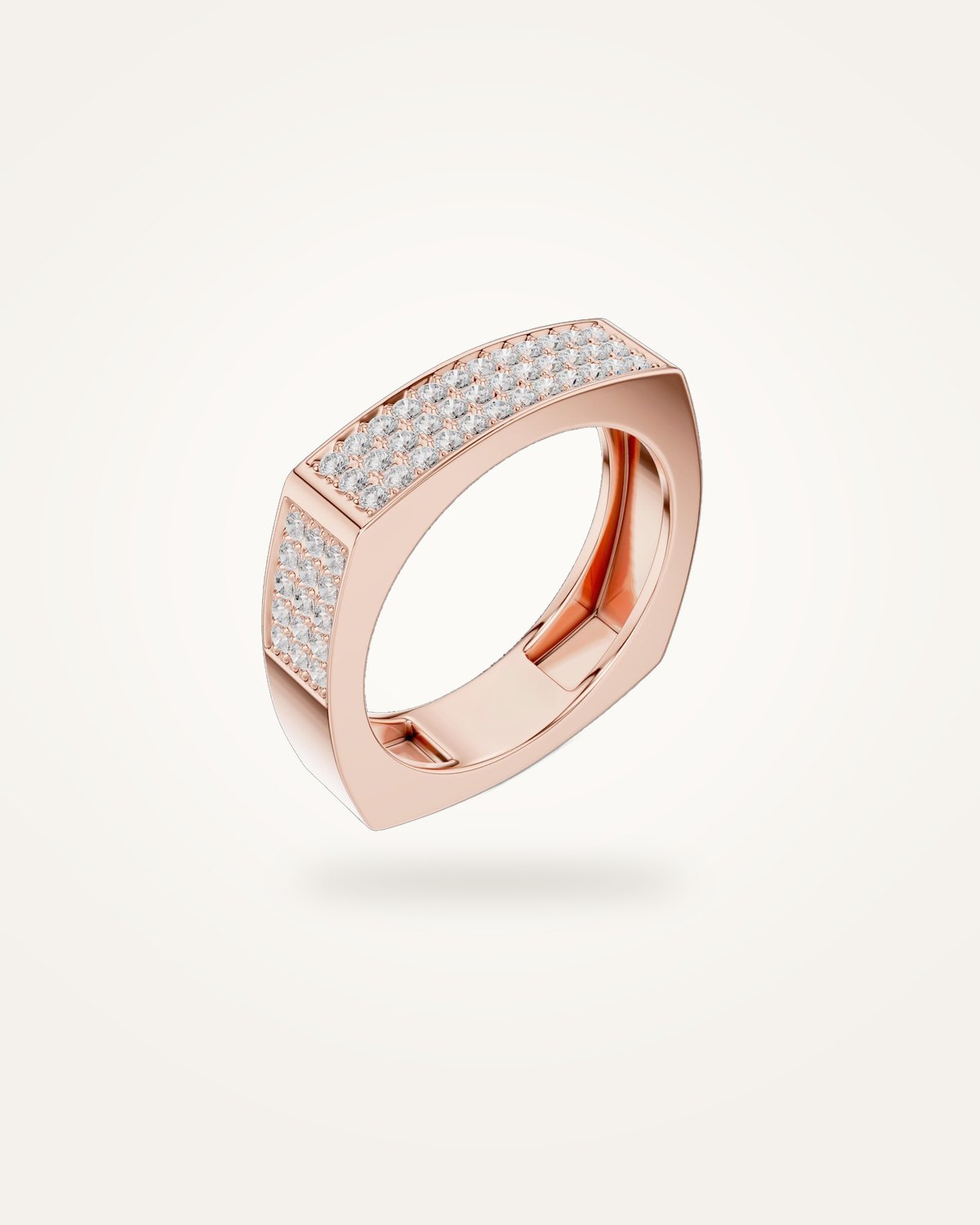 Men's square pavé diamond band