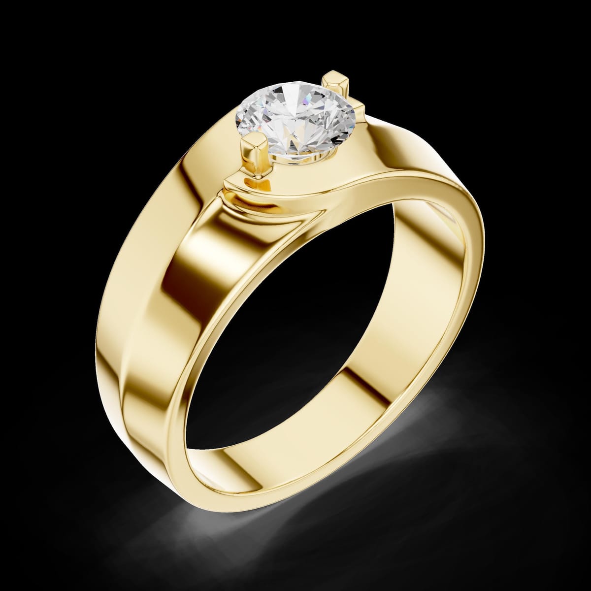 Men's bypass diamond ring
