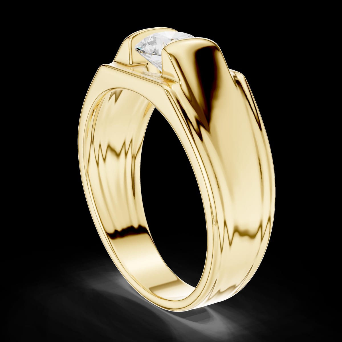 Men's channel set diamond ring, 1 ct