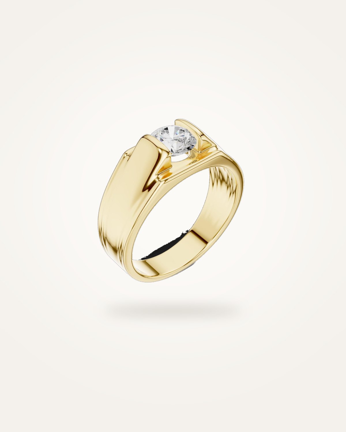 Men's channel set diamond ring, 1 ct