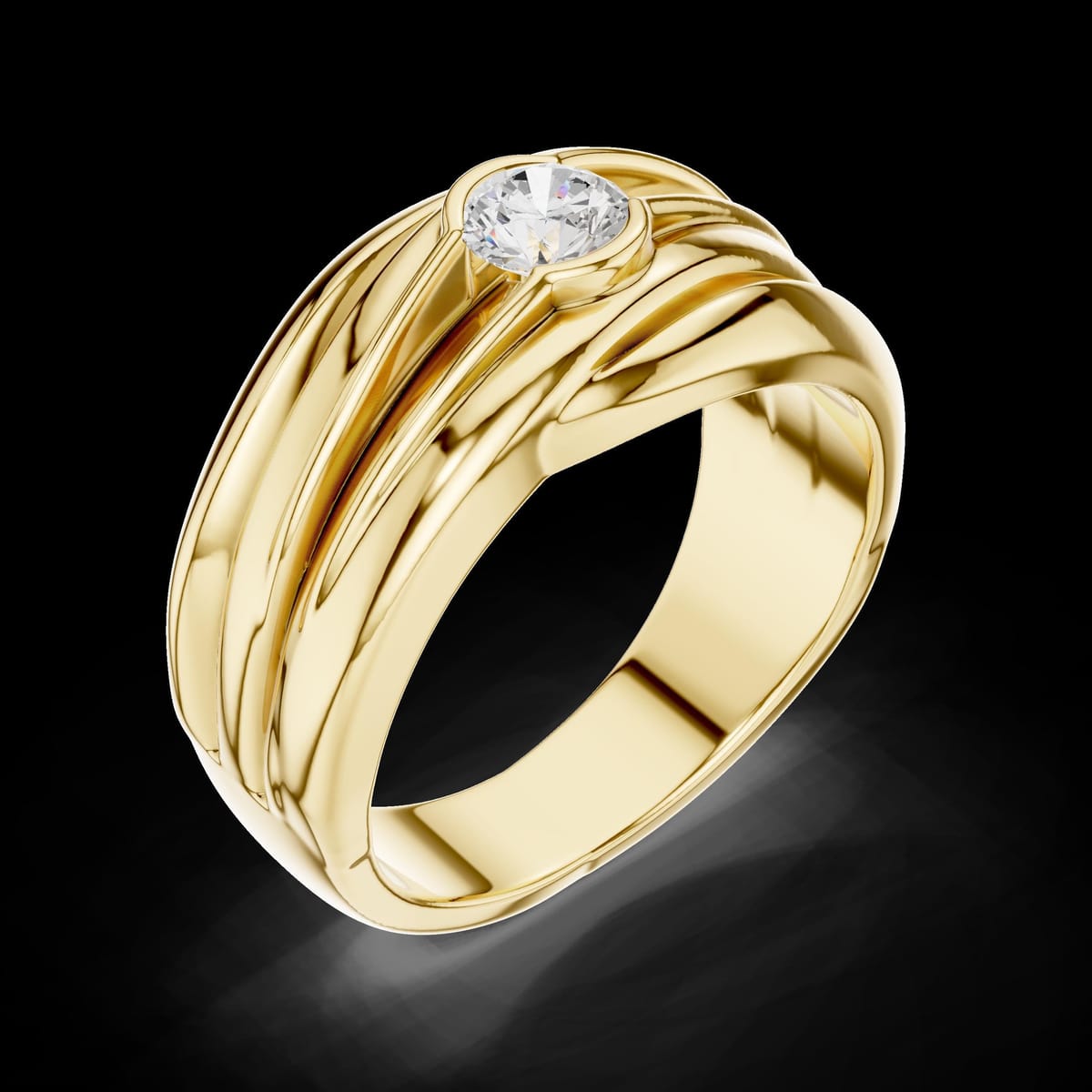 Men's bezel diamond ring