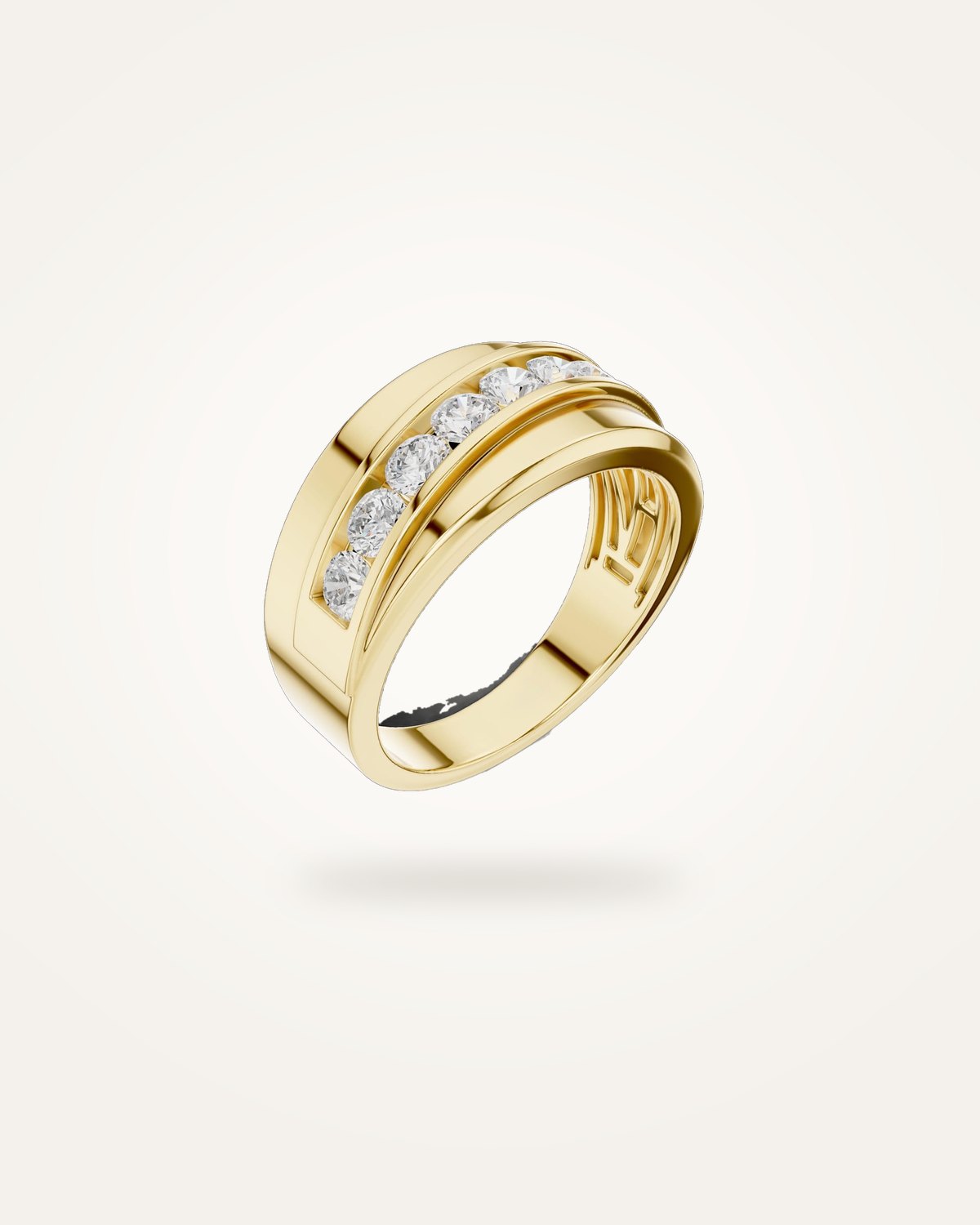 Men's channel set diamond ring, 0.88 ct