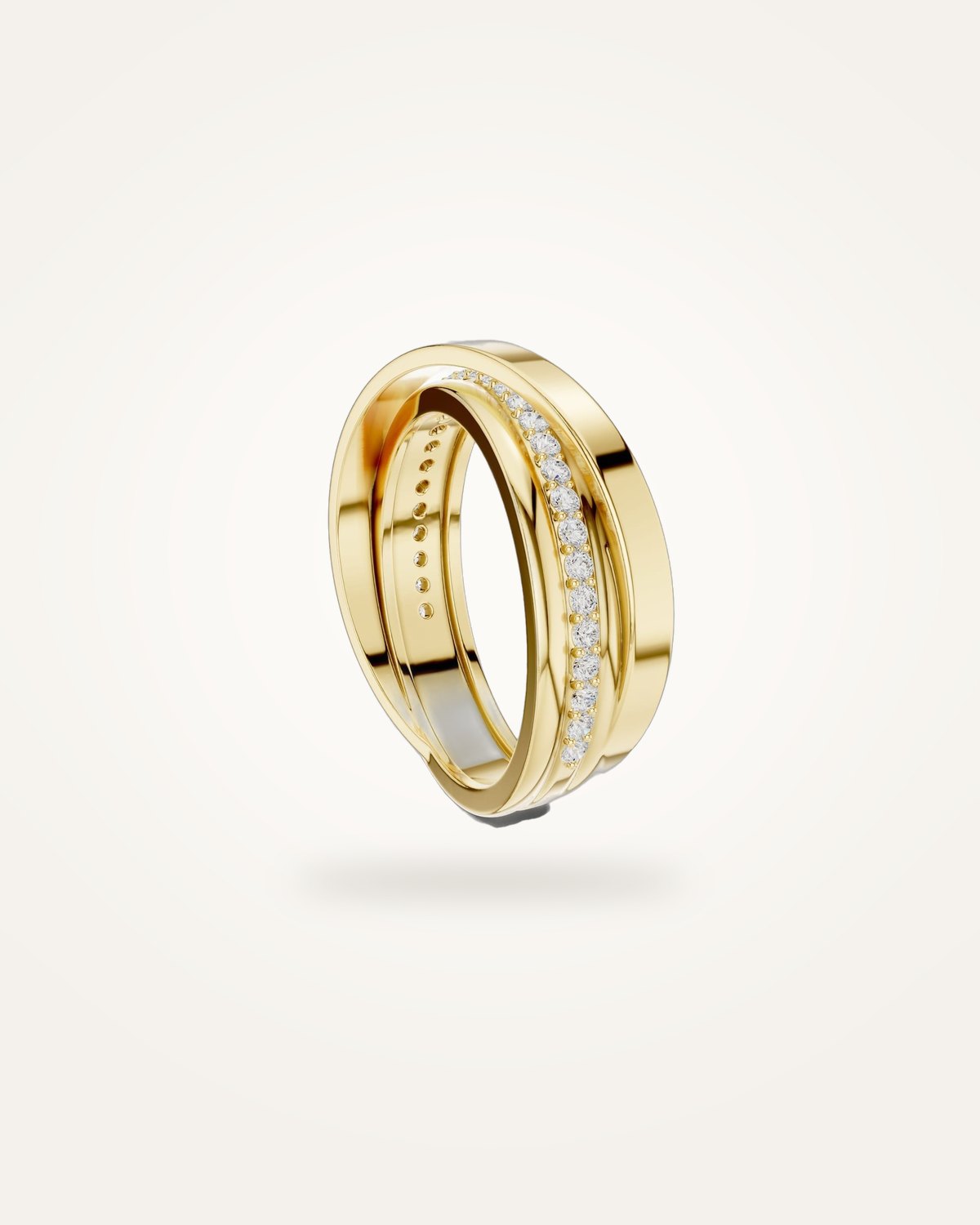 Men's crossover diamond ring