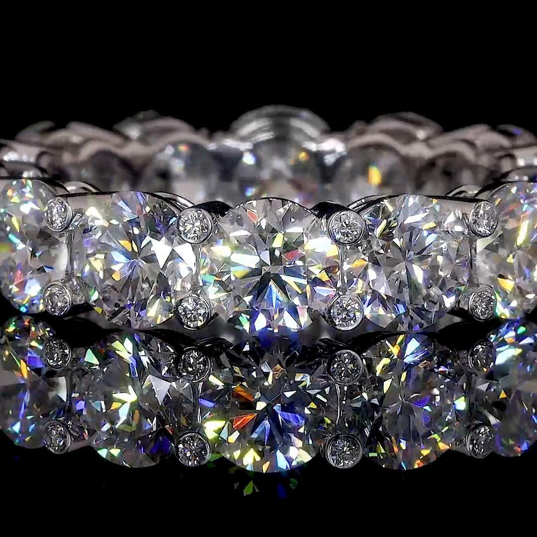 Round-cut lab-grown diamond eternity band