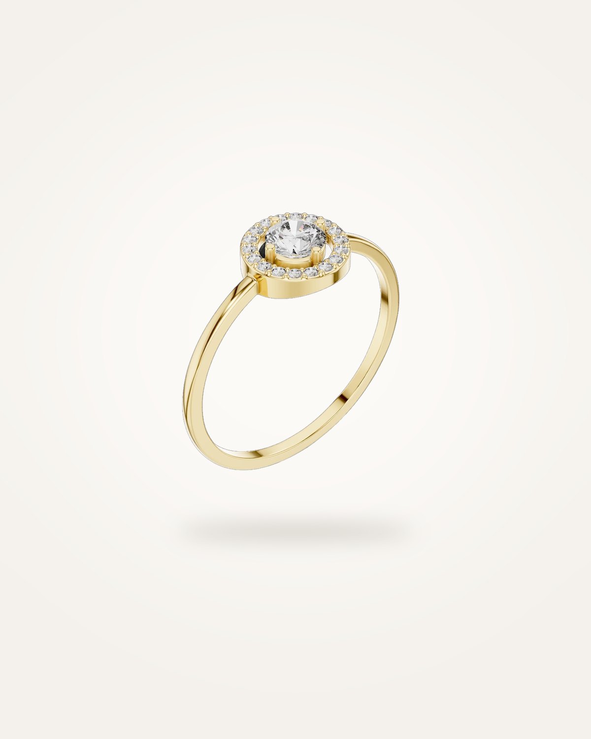 Round floating halo ring