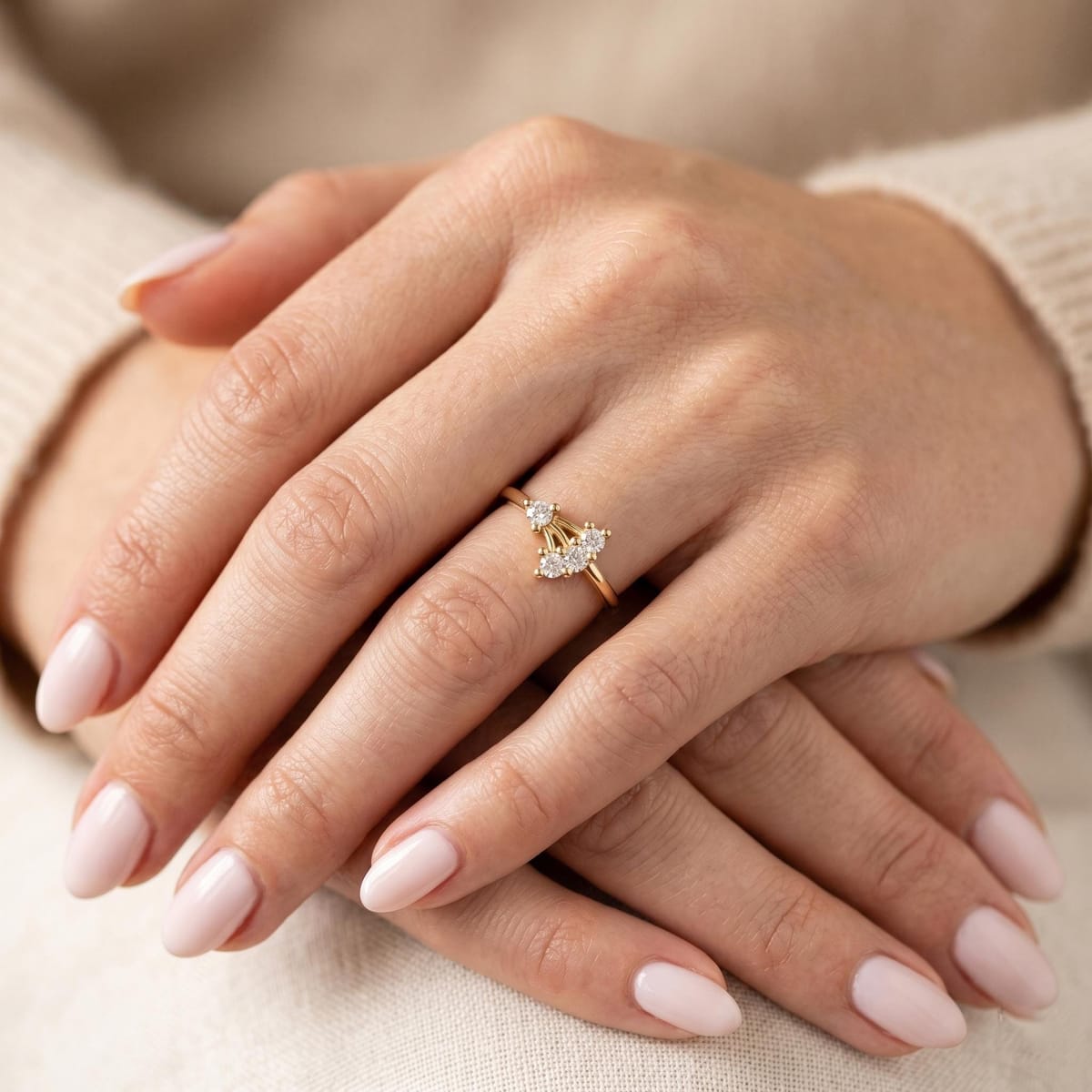 Constellation diamond cluster ring