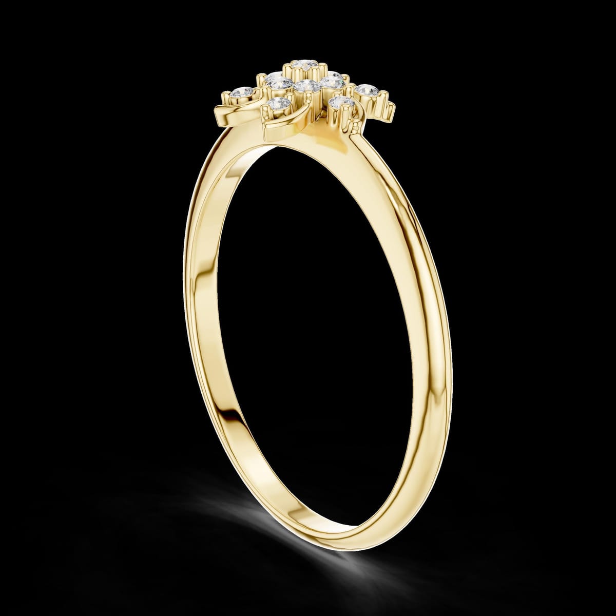 Swirl floral cluster ring