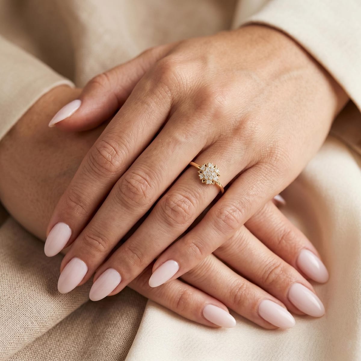 Dainty floral cluster ring