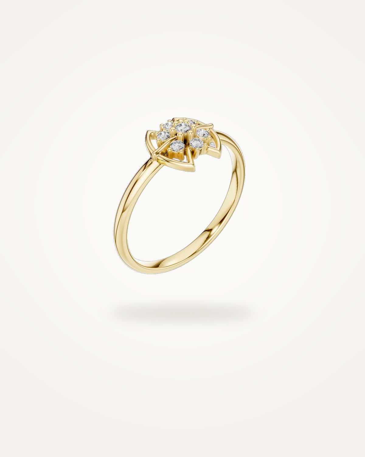 Geometric diamond cluster ring