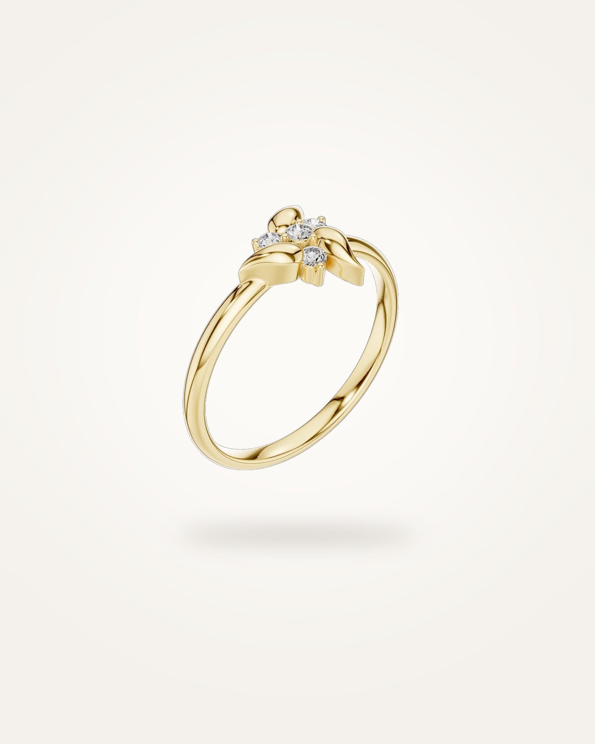 Minimalist leaf cluster ring