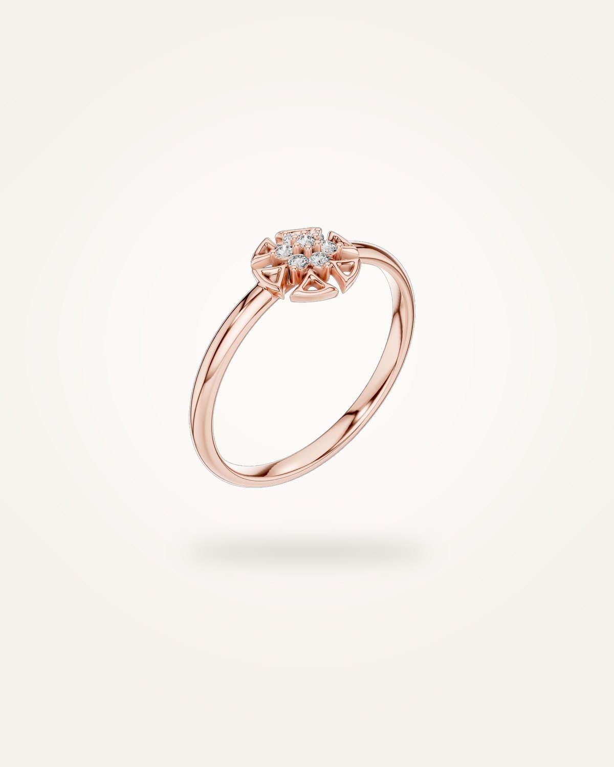 Minimalist diamond cluster ring