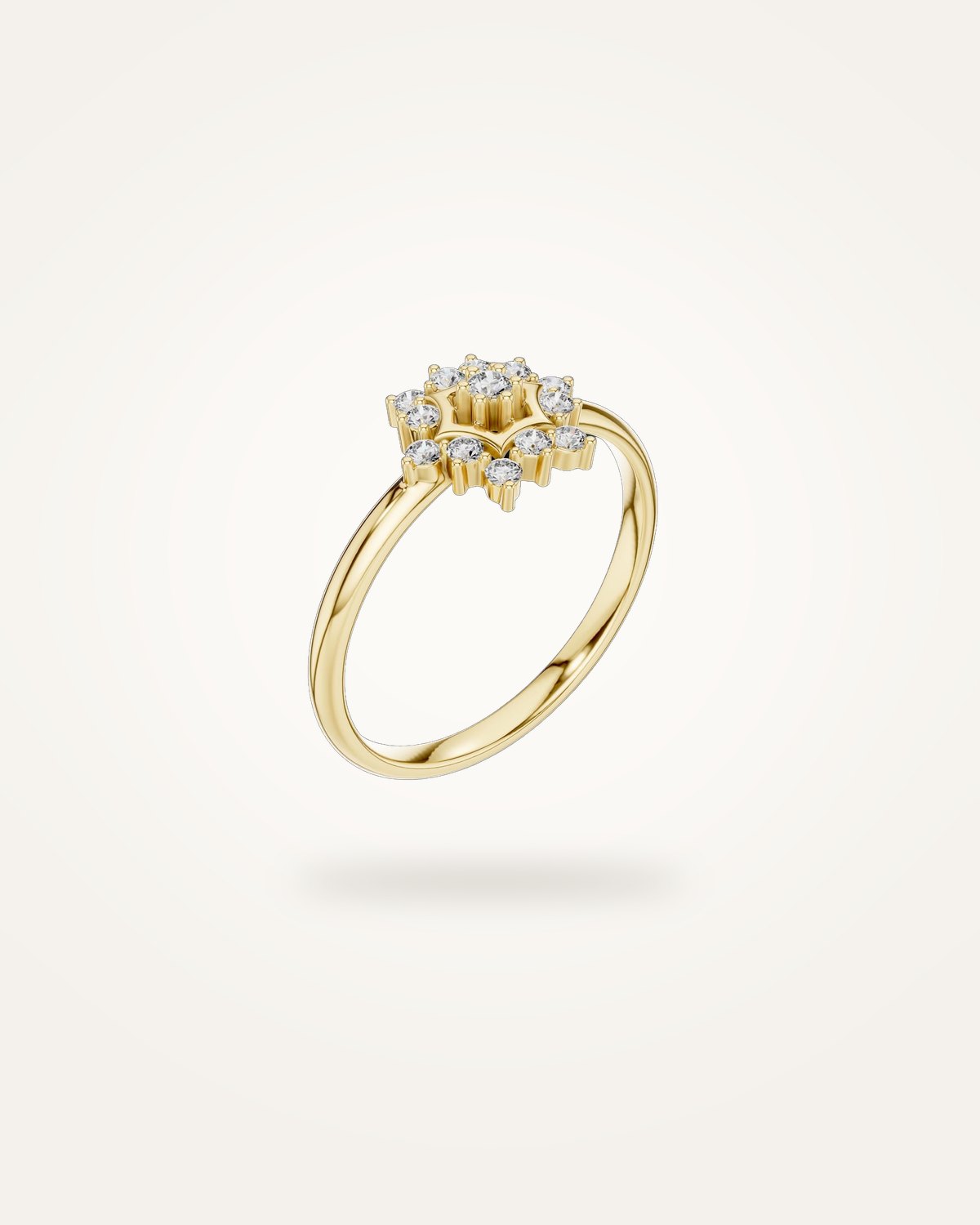 Vintage style lab-grown diamond engagement ring