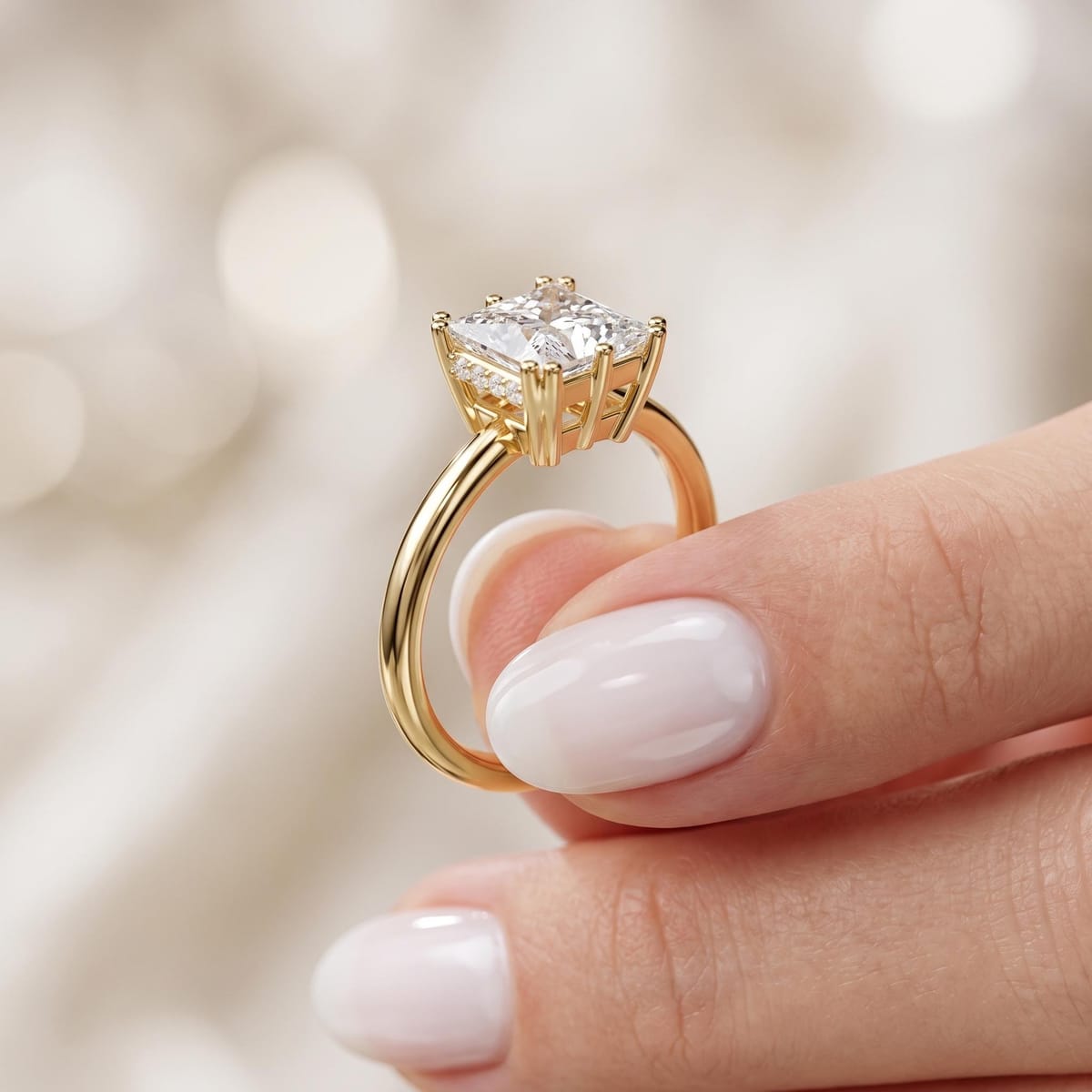 Princess-cut engagement ring, 1.55 ct