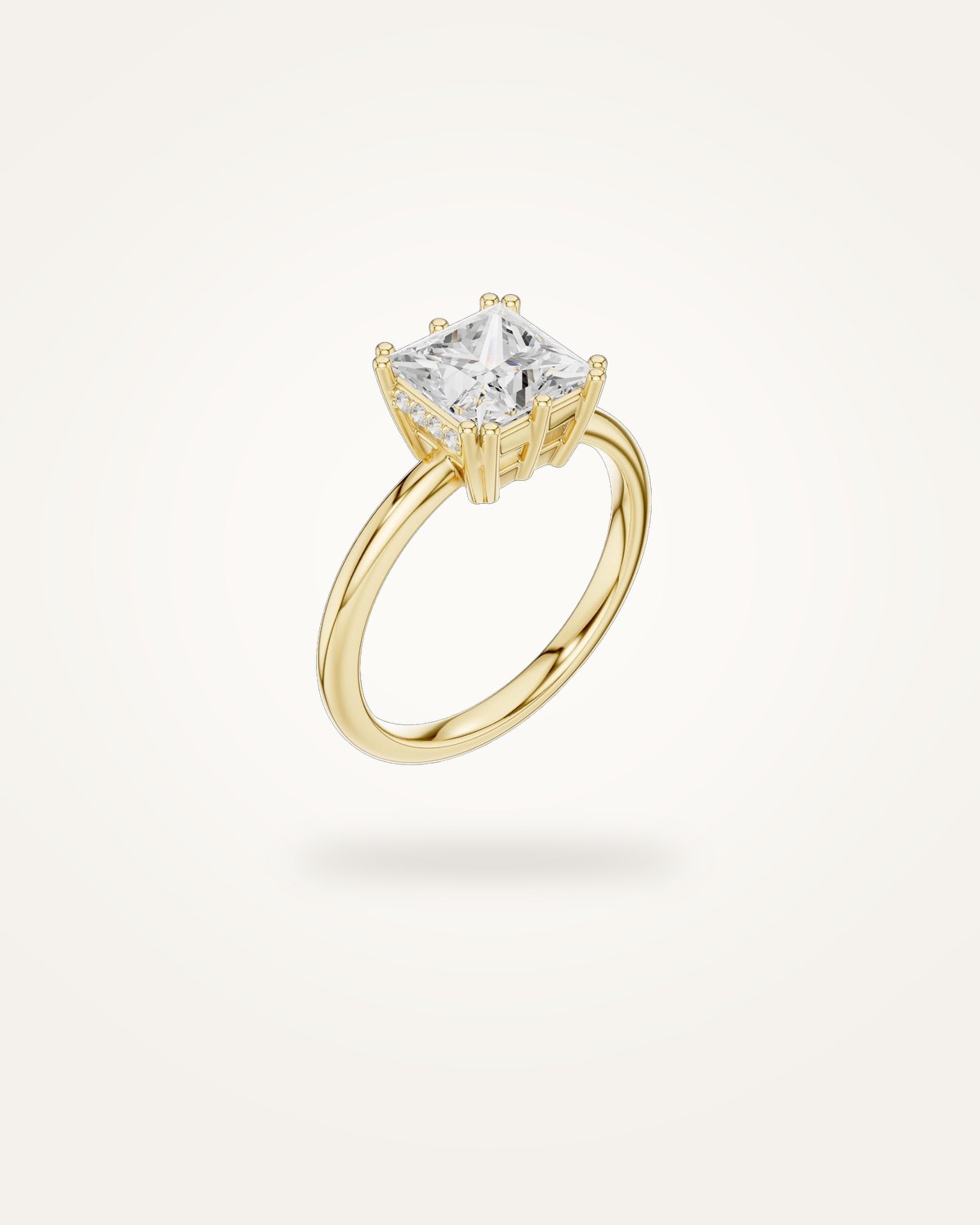 Princess-cut engagement ring, 1.55 ct