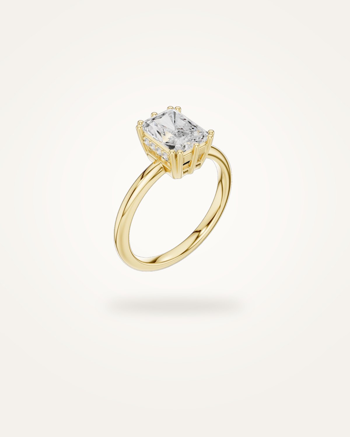 Radiant-cut engagement ring, 1.55 ct