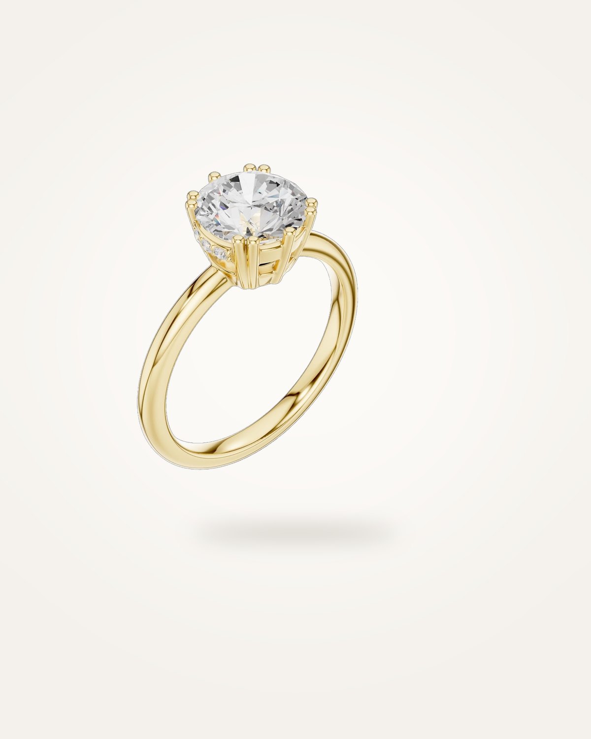 Round-cut engagement ring
