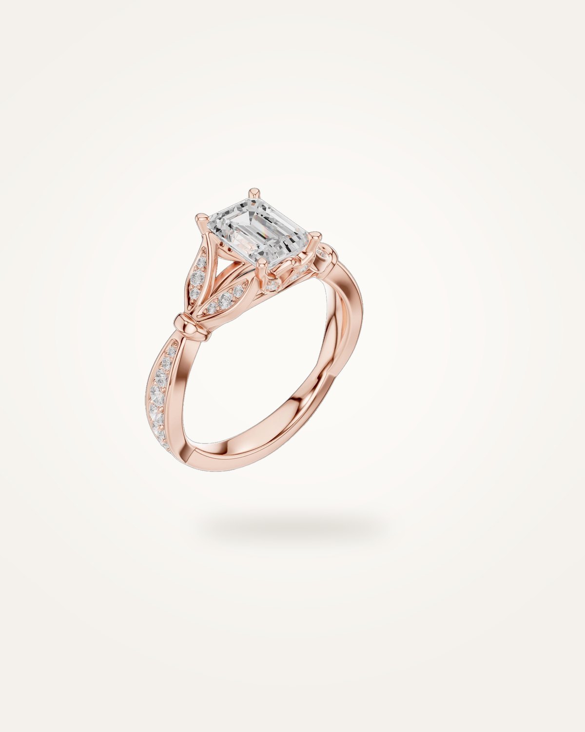 Emerald-cut engagement ring, 1.592 ct
