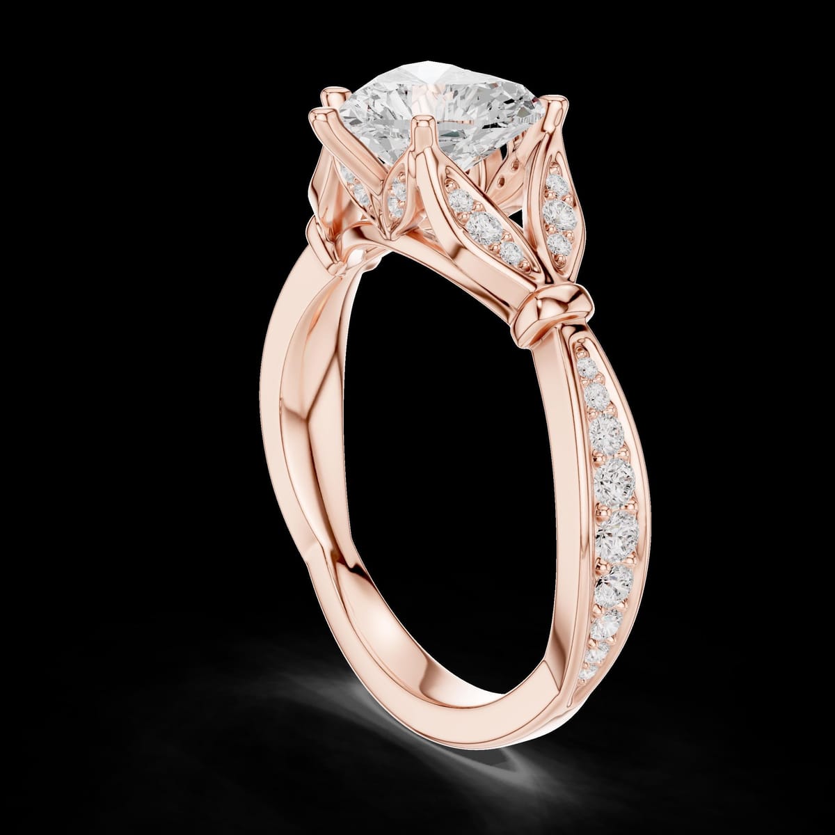 Heart-cut engagement ring