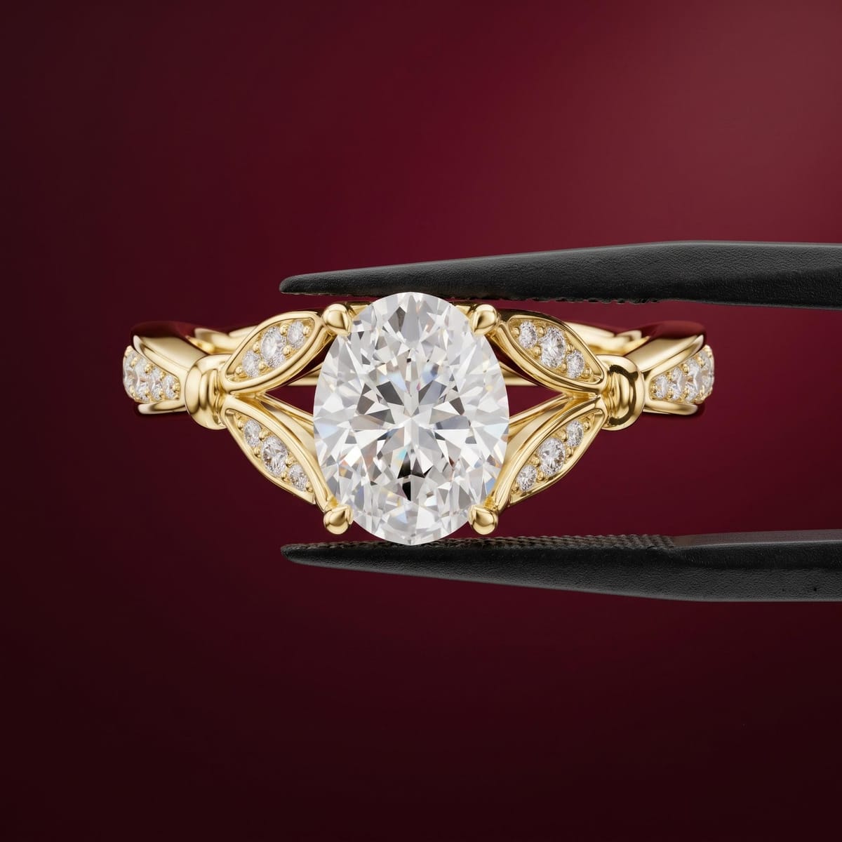 Oval-cut engagement ring