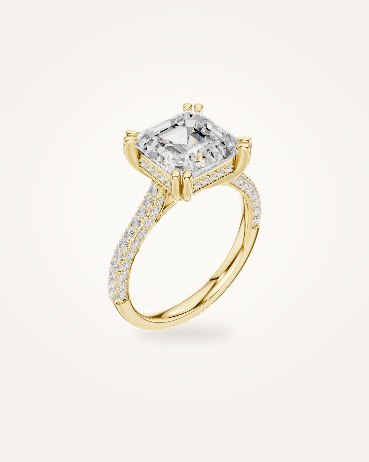 Asscher-cut engagement ring