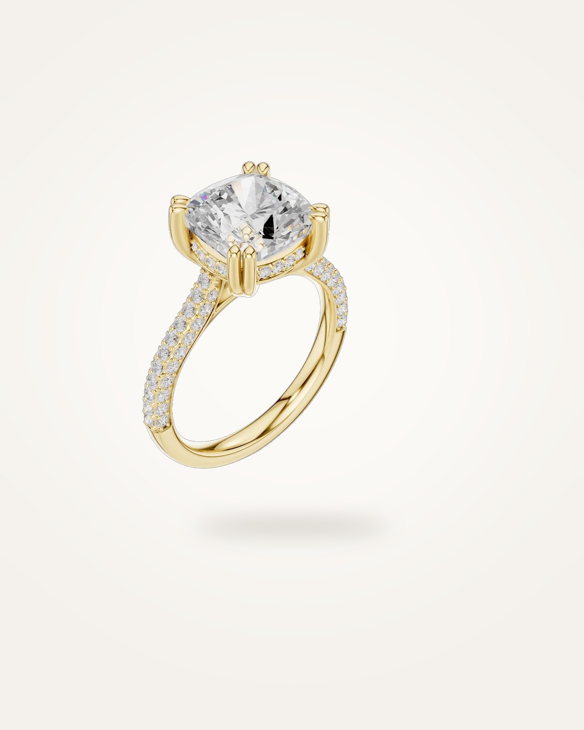 Cushion-cut engagement ring