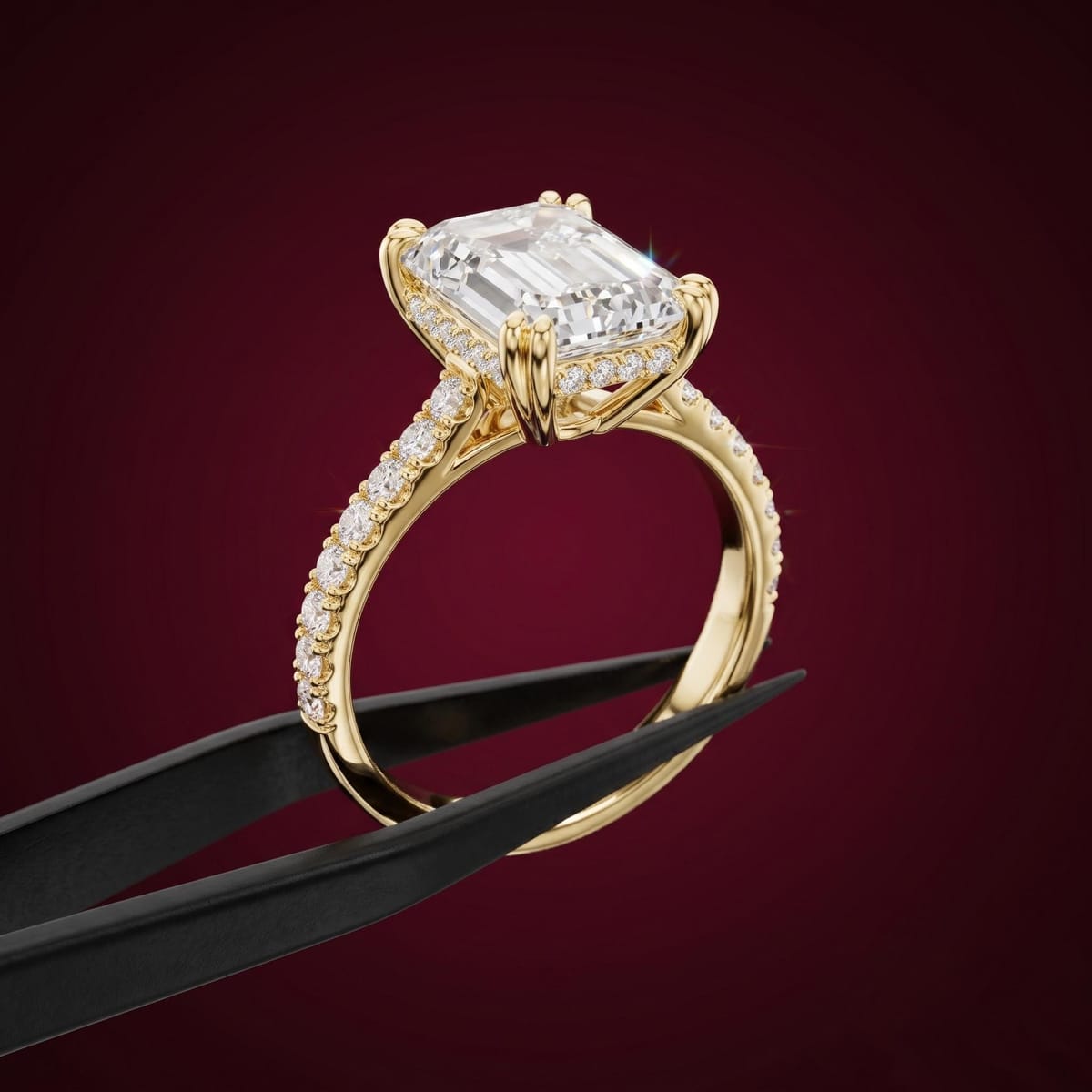 Emerald-cut engagement ring, 4.276 ct